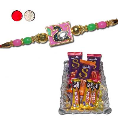 "Rakhi with Chocos - code RN12 - Click here to View more details about this Product